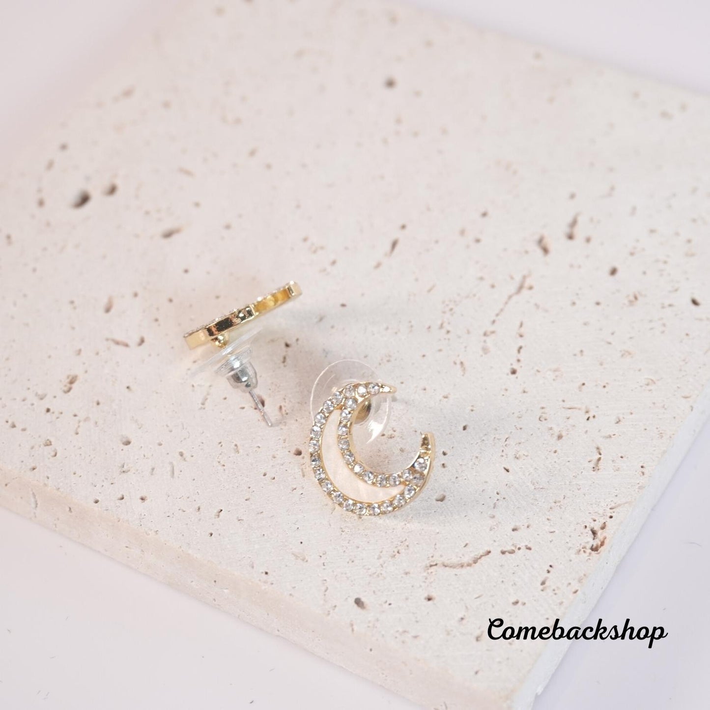 Moon earrings Stud Earrings Women Geometric Round Earrings For Women Girl Jewlery gold