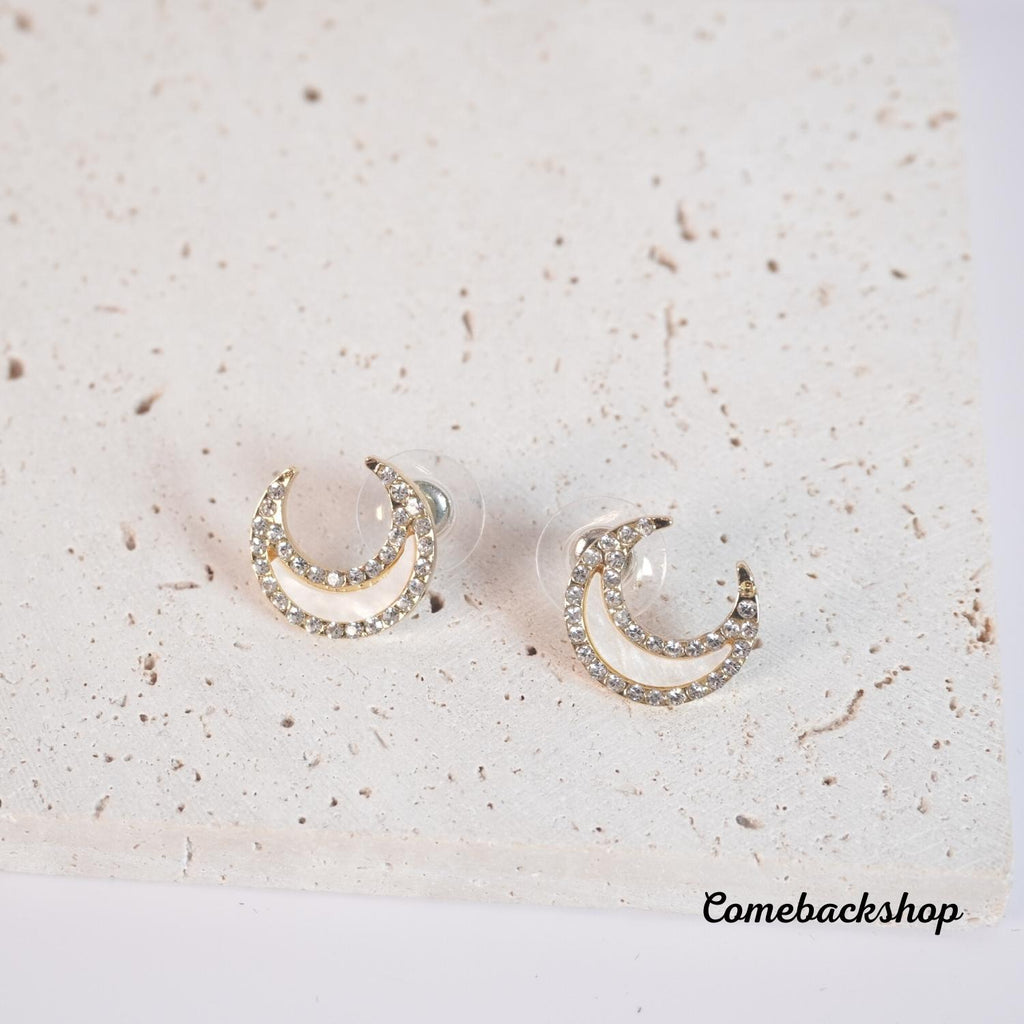 Moon earrings Stud Earrings Women Geometric Round Earrings For Women Girl Jewlery gold