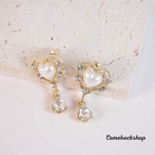 Hoop Earrings for Women Fashion Hip Hop pearl Metal Hanging Earrings