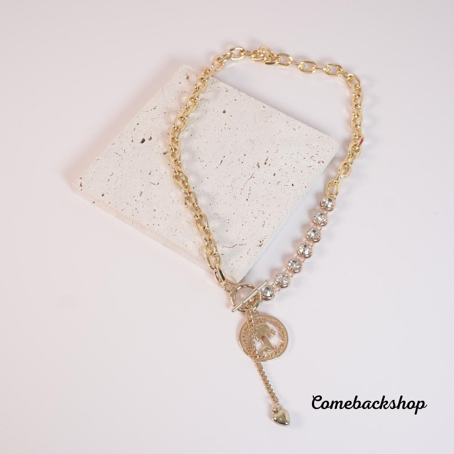 Crystal Zircon Cross Pendant Necklace for Women Girl's Crystal Chain Necklace Punk Party Jewelry