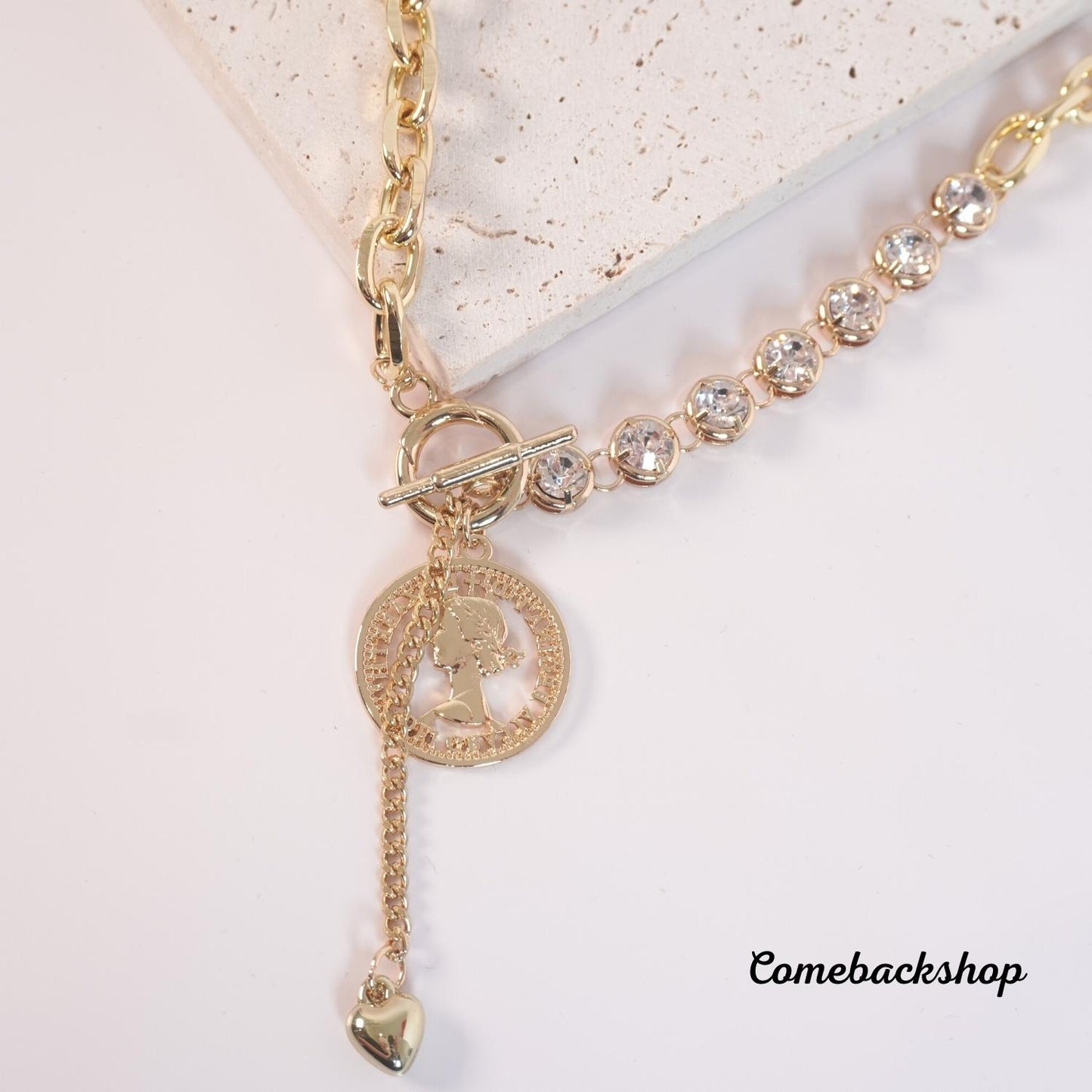 Crystal Zircon Cross Pendant Necklace for Women Girl's Crystal Chain Necklace Punk Party Jewelry