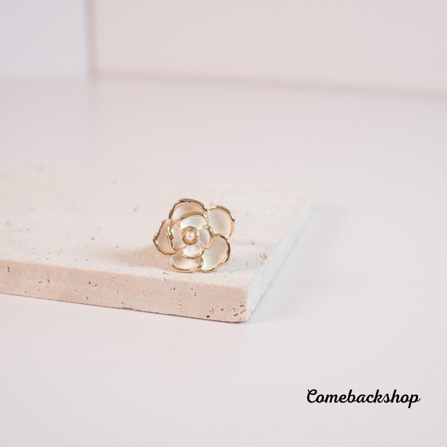Fashion Shiny Crystal Geometric Flower Knuckle Finger Ring Jewelry flower ring white