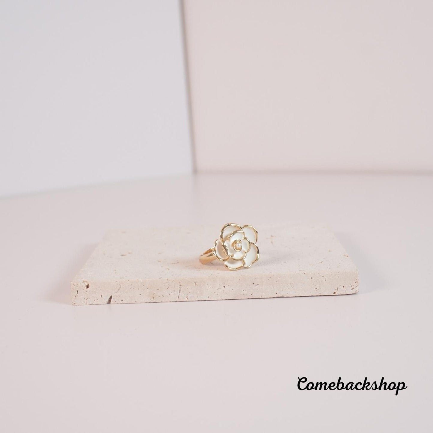Fashion Shiny Crystal Geometric Flower Knuckle Finger Ring Jewelry flower ring white