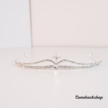 Load image into Gallery viewer, Silver tiara headband wedding accessories bridal tiara crown prom dress