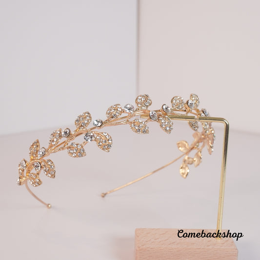Queen Crown and Tiaras for Women,Crystal Bridal Tiaras Crown Vintage Gold Hair Accessories Wedding Green