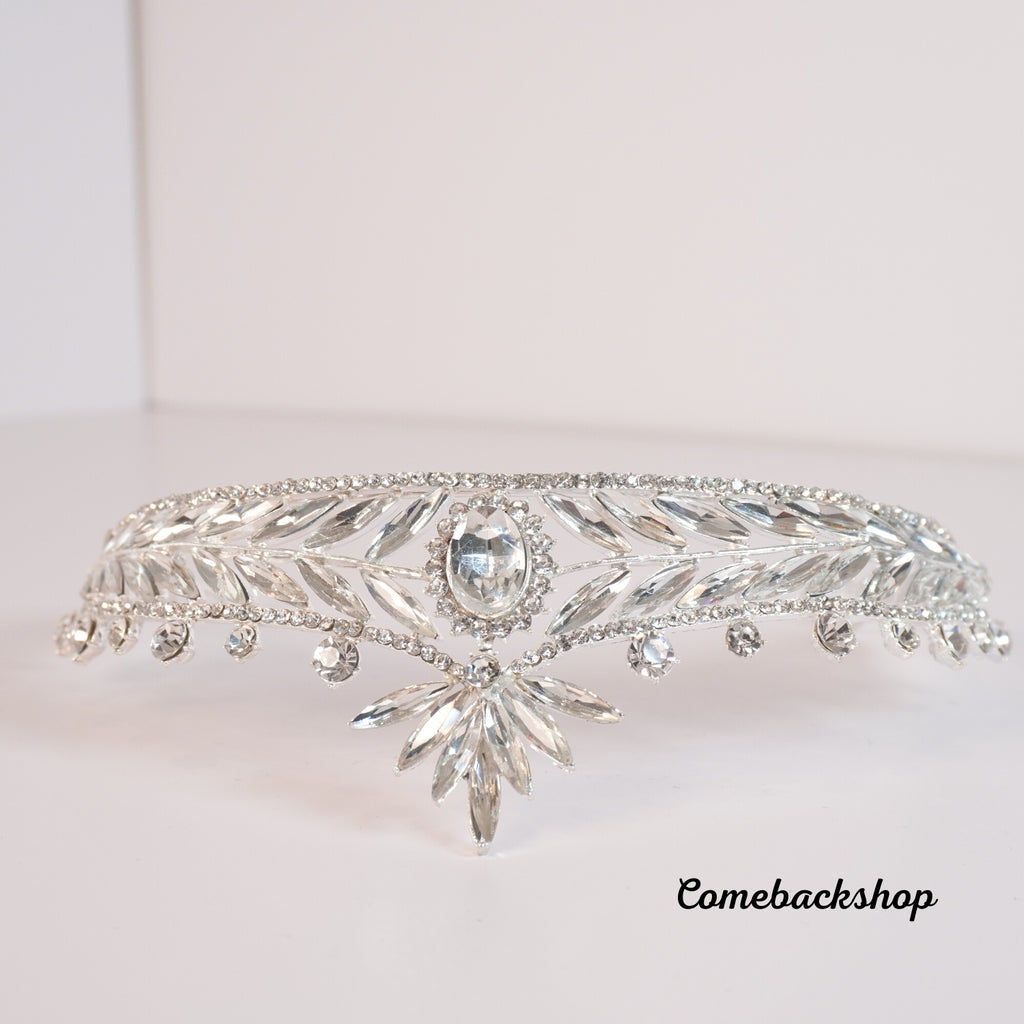 Silver Crystal Crowns and Tiaras Women Queen Crown Princess Hair Accessories Christmas Birthday Halloween Party Wedding Tiaras Valentines