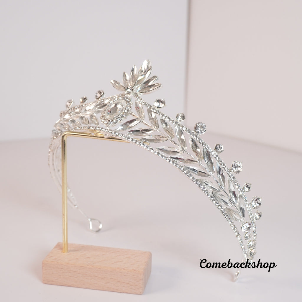 Cubic Zirconia Silver Color and Gold Bridal Crown CZ Diadem Princess Tiaras  Birthday Party Headpiece Wedding Hair Accessories