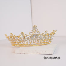 Load image into Gallery viewer, Gold Tiara and Crown for Women Birthday Headband for Girls Crystal Queen Crown Hair Accessories for Bride Party Bridesmaids