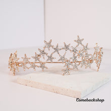 Load image into Gallery viewer, Gold Crown for Women Baroque Queen Crown and Tiara for Girls Crystal Headband Mermaid Crown Princess Hair Accessories for Bride