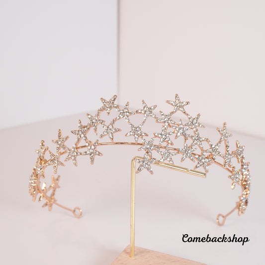 Gold Crown for Women Baroque Queen Crown and Tiara for Girls Crystal Headband Mermaid Crown Princess Hair Accessories for Bride