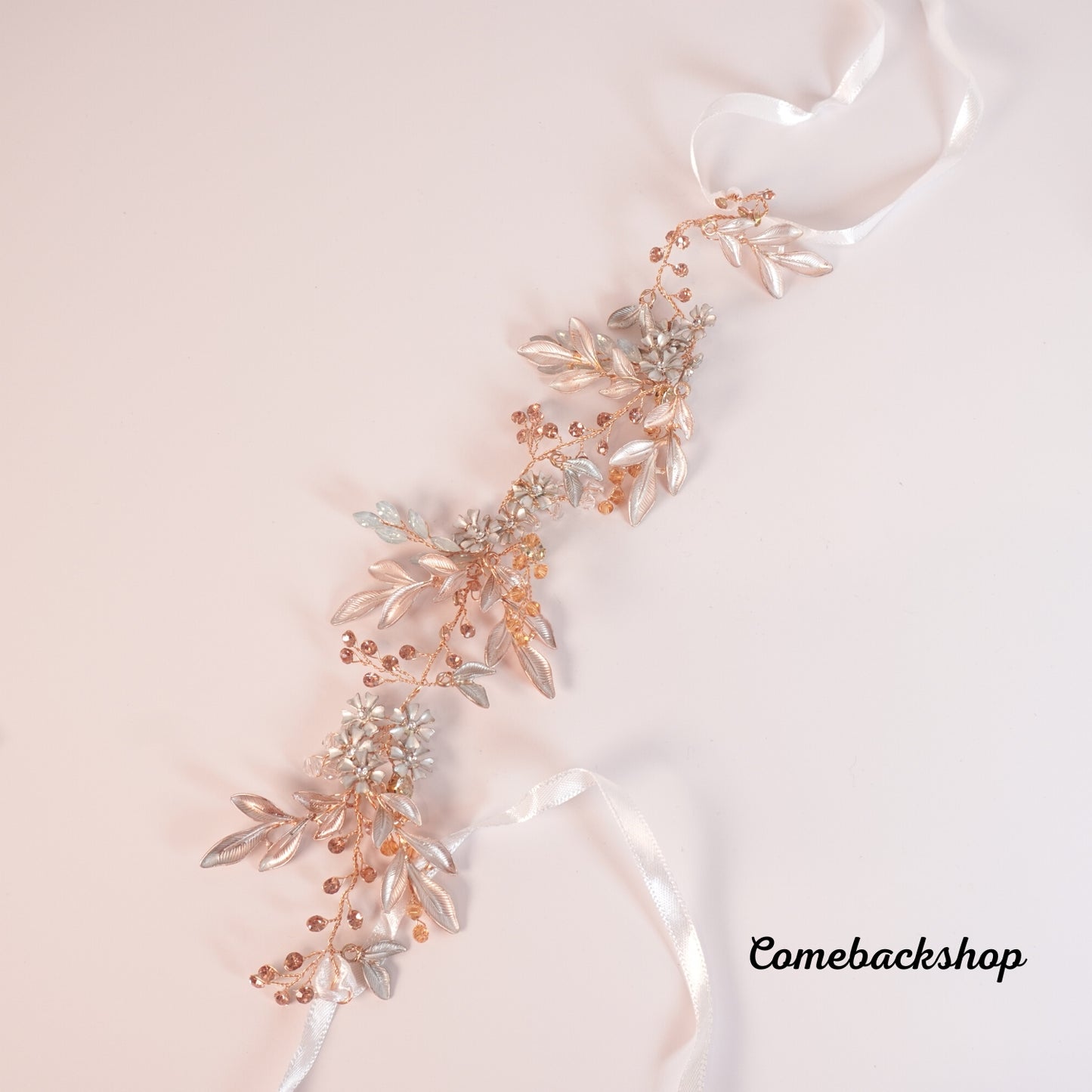 Wedding Headband Flower-Leaf Bridal Headpieces for Wedding Hair Accessories Brides Hair Pieces