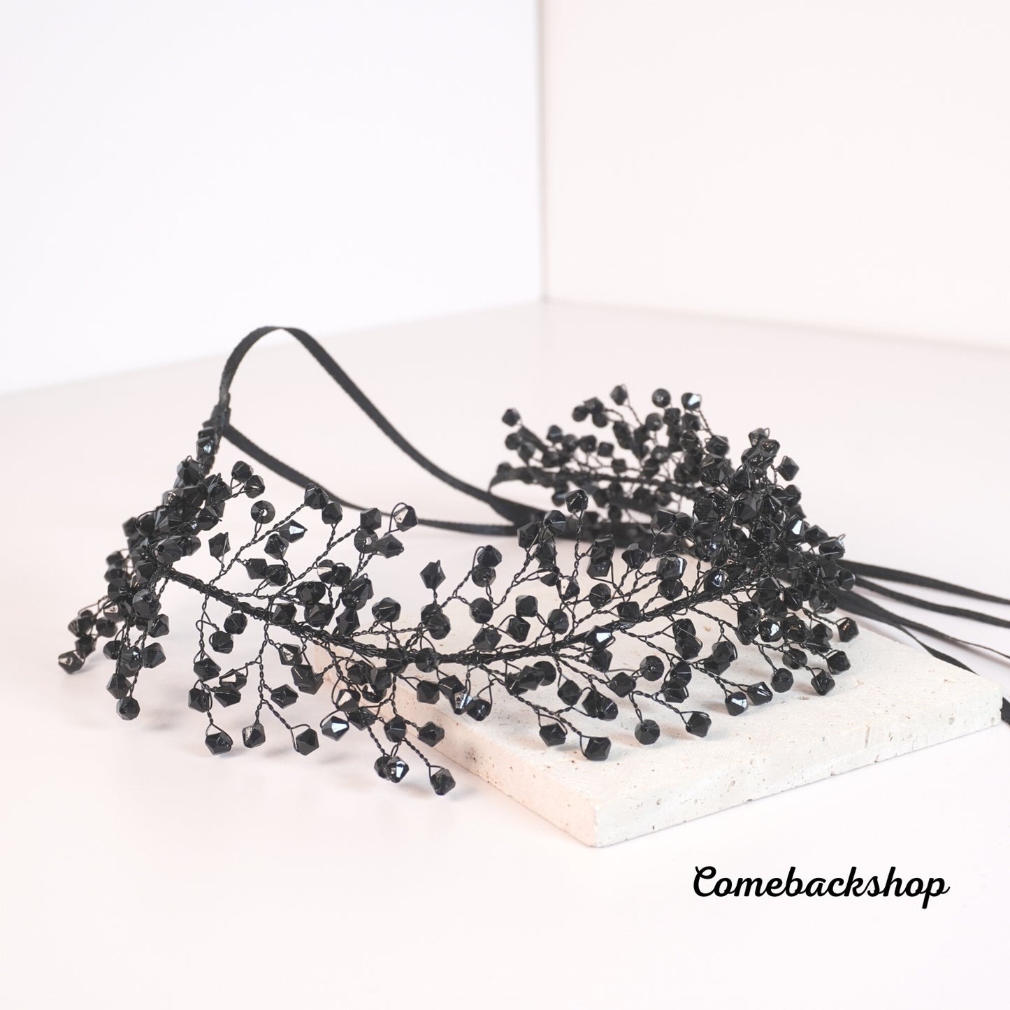 Black Bride Wedding Hair Vine Silver Leaf Bridal Headpieces Pearl Hair Accessories for Women and Girls