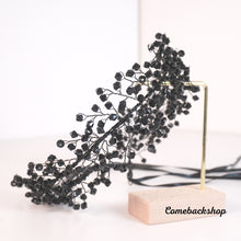 Load image into Gallery viewer, Black Bride Wedding Hair Vine Silver Leaf Bridal Headpieces Pearl Hair Accessories for Women and Girls