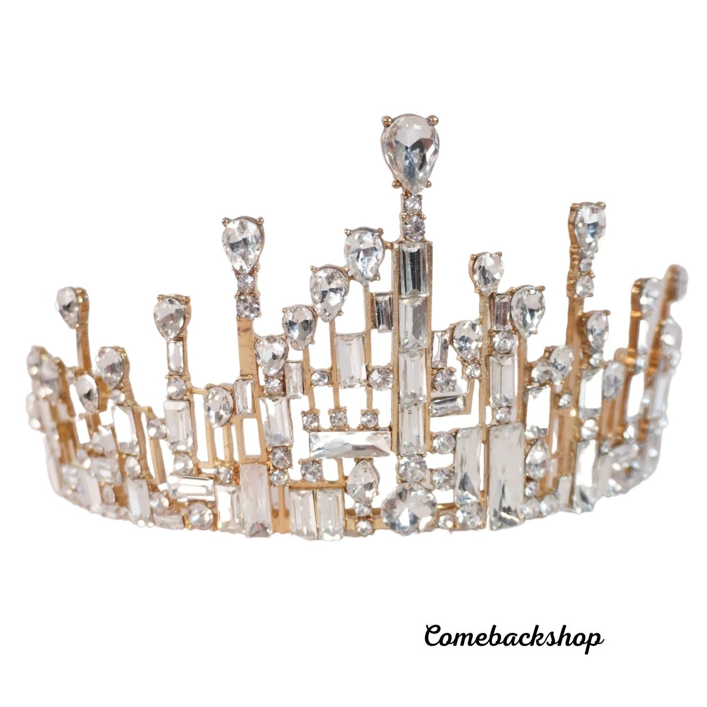 Wedding Crown Queen gold Tiara Bride Crystal Crowns for Women Girls Rhinestone Decor Headband Hairband Princess Birthday Party