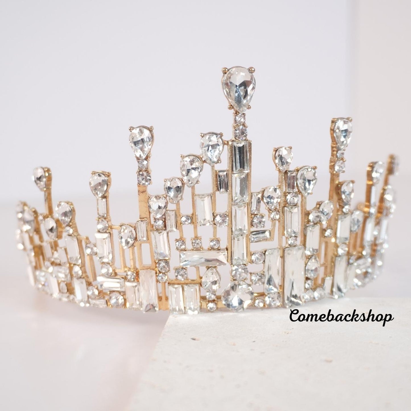 Wedding Crown Queen gold Tiara Bride Crystal Crowns for Women Girls Rhinestone Decor Headband Hairband Princess Birthday Party