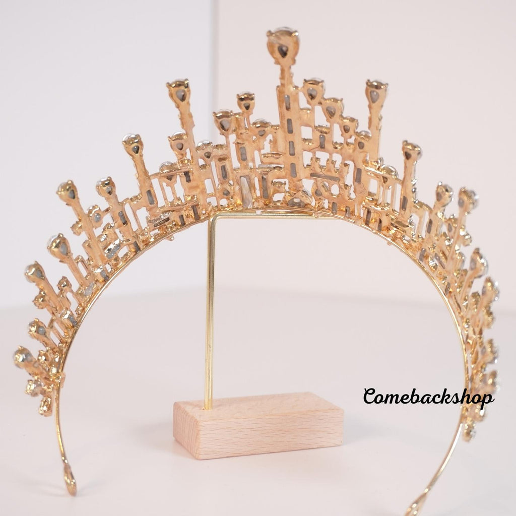 Wedding Crown Queen gold Tiara Bride Crystal Crowns for Women Girls Rhinestone Decor Headband Hairband Princess Birthday Party