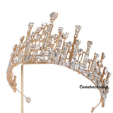 Wedding Crown Queen gold Tiara Bride Crystal Crowns for Women Girls Rhinestone Decor Headband Hairband Princess Birthday Party