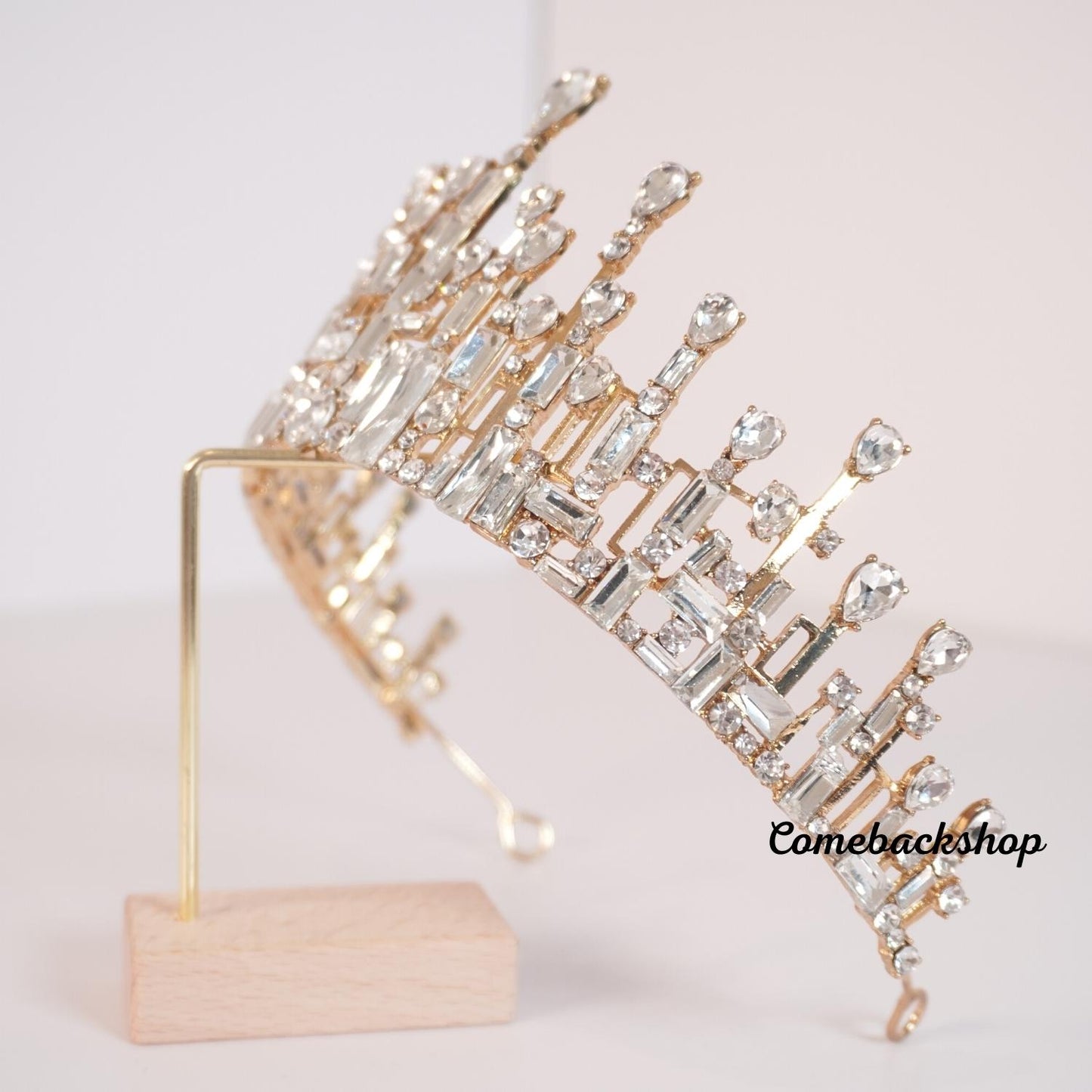 Wedding Crown Queen gold Tiara Bride Crystal Crowns for Women Girls Rhinestone Decor Headband Hairband Princess Birthday Party