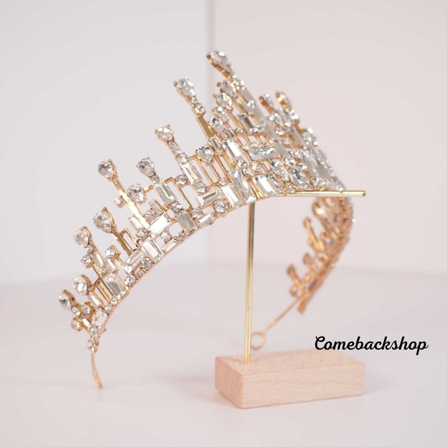 Wedding Crown Queen gold Tiara Bride Crystal Crowns for Women Girls Rhinestone Decor Headband Hairband Princess Birthday Party