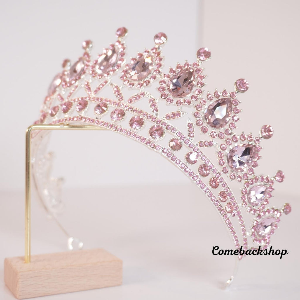 pink crown headband Rose Gold Tiara Crown Princess Tiaras for Girls Hair Accessories for Parties, Dances, Weddings headpiece