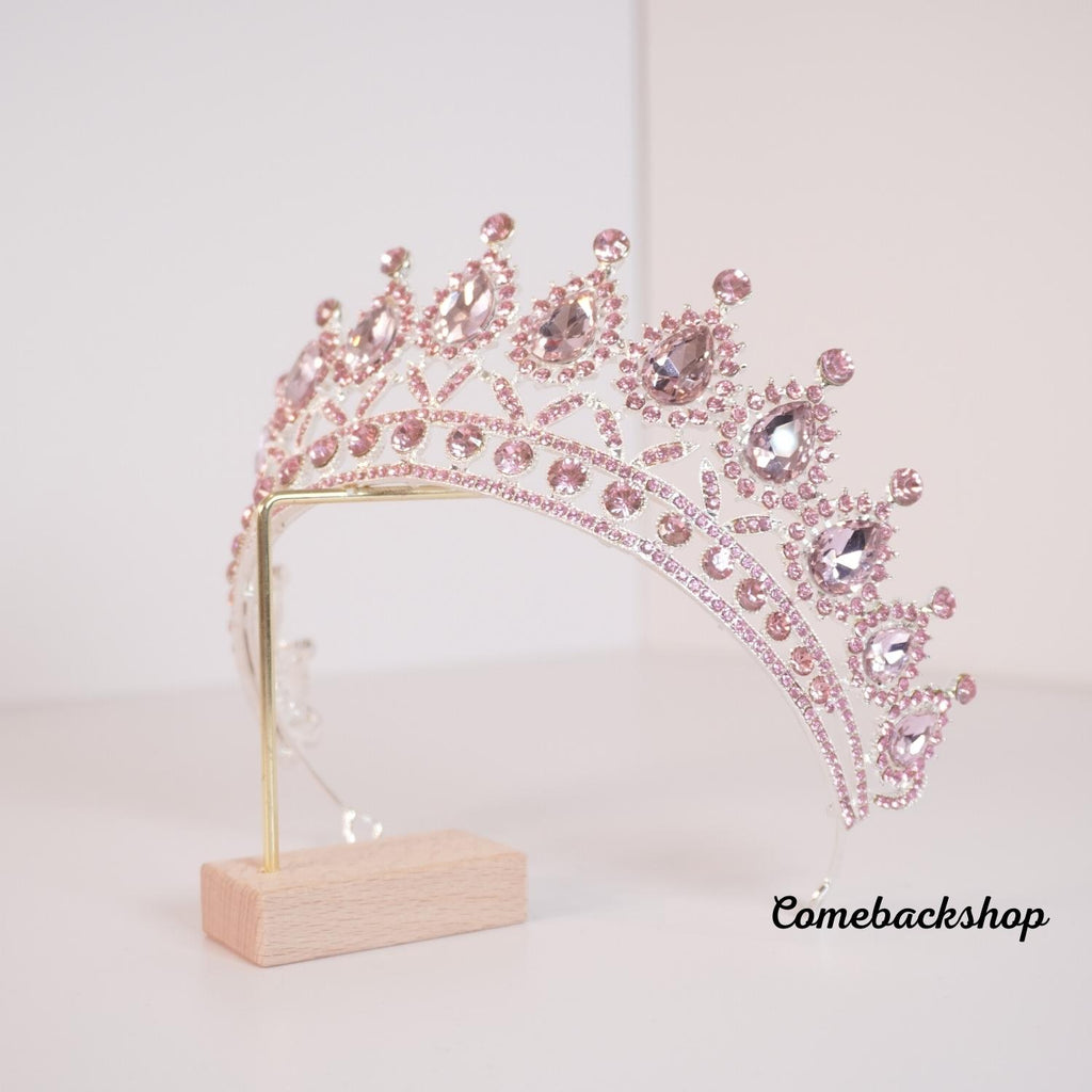 pink crown headband Rose Gold Tiara Crown Princess Tiaras for Girls Hair Accessories for Parties, Dances, Weddings headpiece