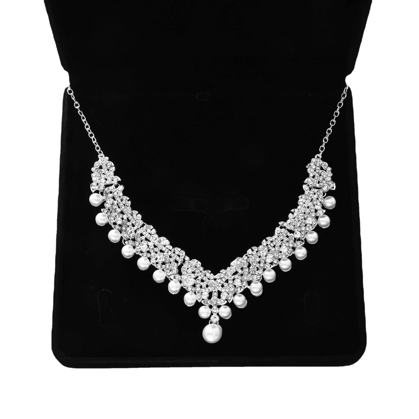 Bride Bridesmaid Jewelry Sets for Wedding Prom Bridal Silver Necklace Earrings Bracelet Set Women Formal Dress Accessories