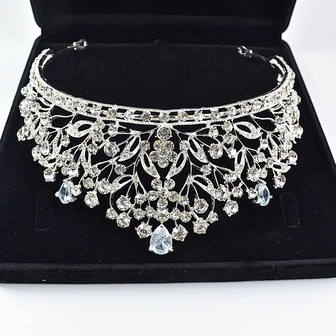 Wedding Tiara for Bride,Fairytale Princess Crown for Women Girls, Bridal Pageant Tiara Headband, Rhinestone Prom Party