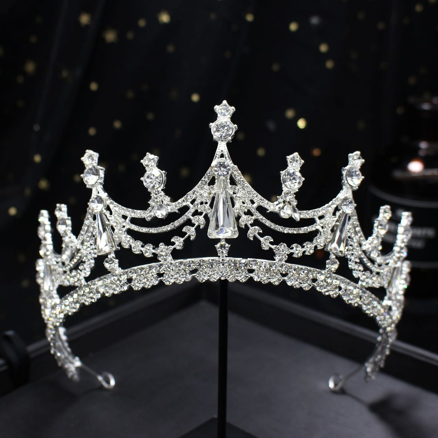 Silver Plated Queen Princess Diana Crown Crystal Pearl Diadem For Bridal Hair Accessories Bride Headbands Tiara De Noiva