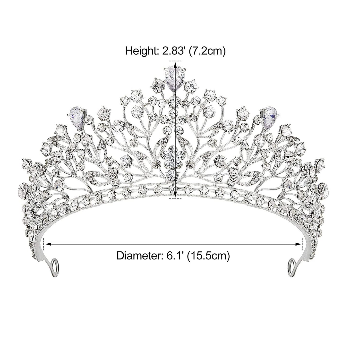 Wedding Tiara for Bride,Fairytale Princess Crown for Women Girls, Bridal Pageant Tiara Headband, Rhinestone Prom Party