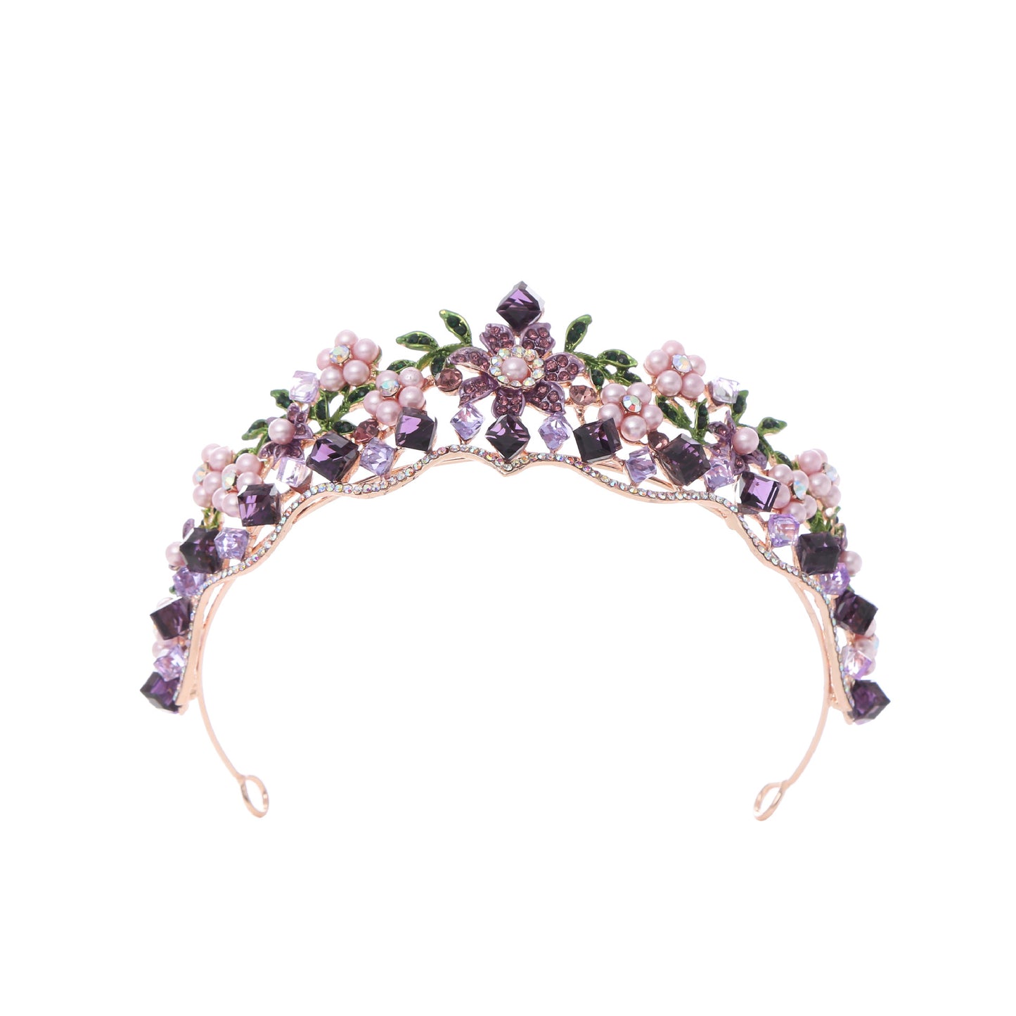 Women Purple Rhinestone Tiara, Tiaras for Women Princess Crown with Combs Tiaras for Girls Wedding Crowns for Brides Headband Party Prom Birthday Gift Halloween