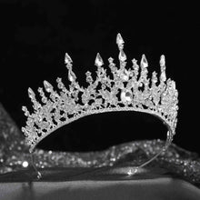Load image into Gallery viewer, Noble Stunning Silver Rhinestone Crown and Tiaras Wedding Bride Queen Headband Woman Hair Accessories Hairwear Jewelry,Swarovski