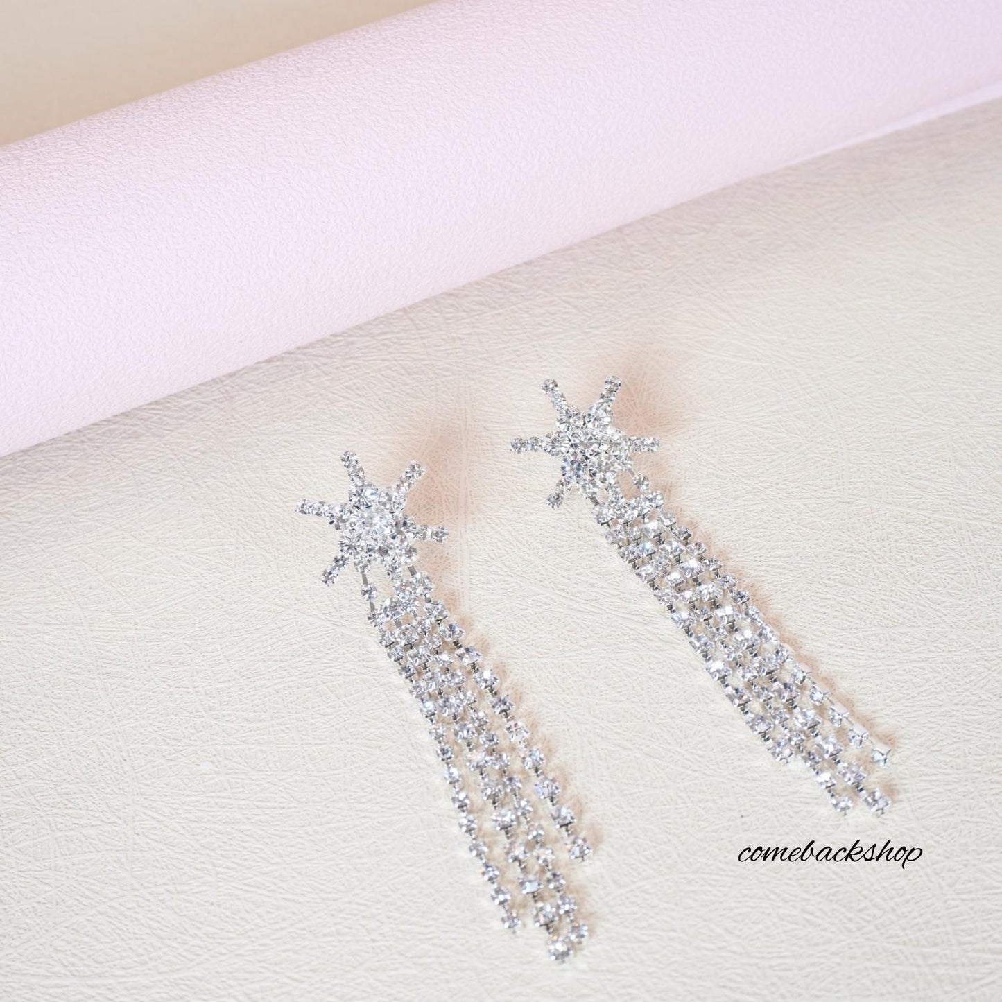 Earrings Star Ear Stud Pave Crystal Dangle Earrings Boho Waterfall Beaded Fringe Drop Earring