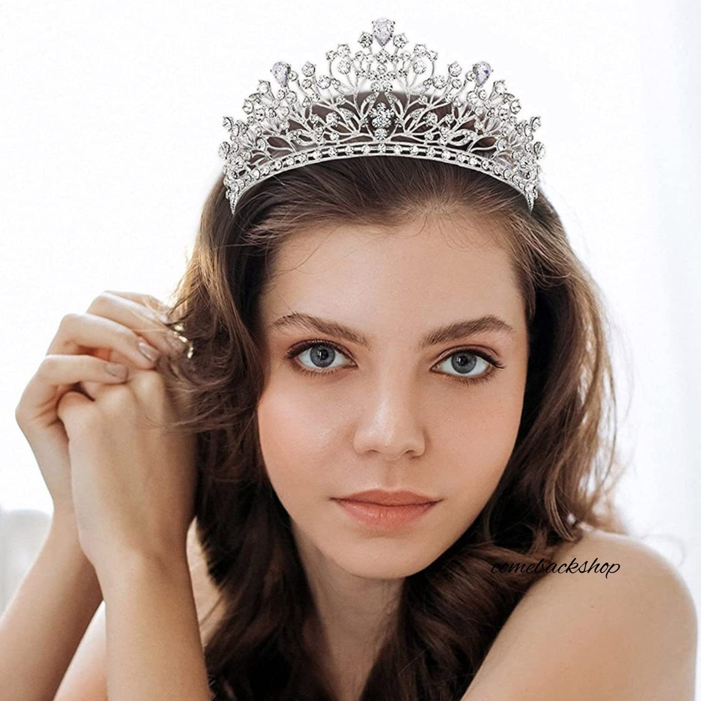 Wedding Tiara for Bride,Fairytale Princess Crown for Women Girls, Bridal Pageant Tiara Headband, Rhinestone Prom Party