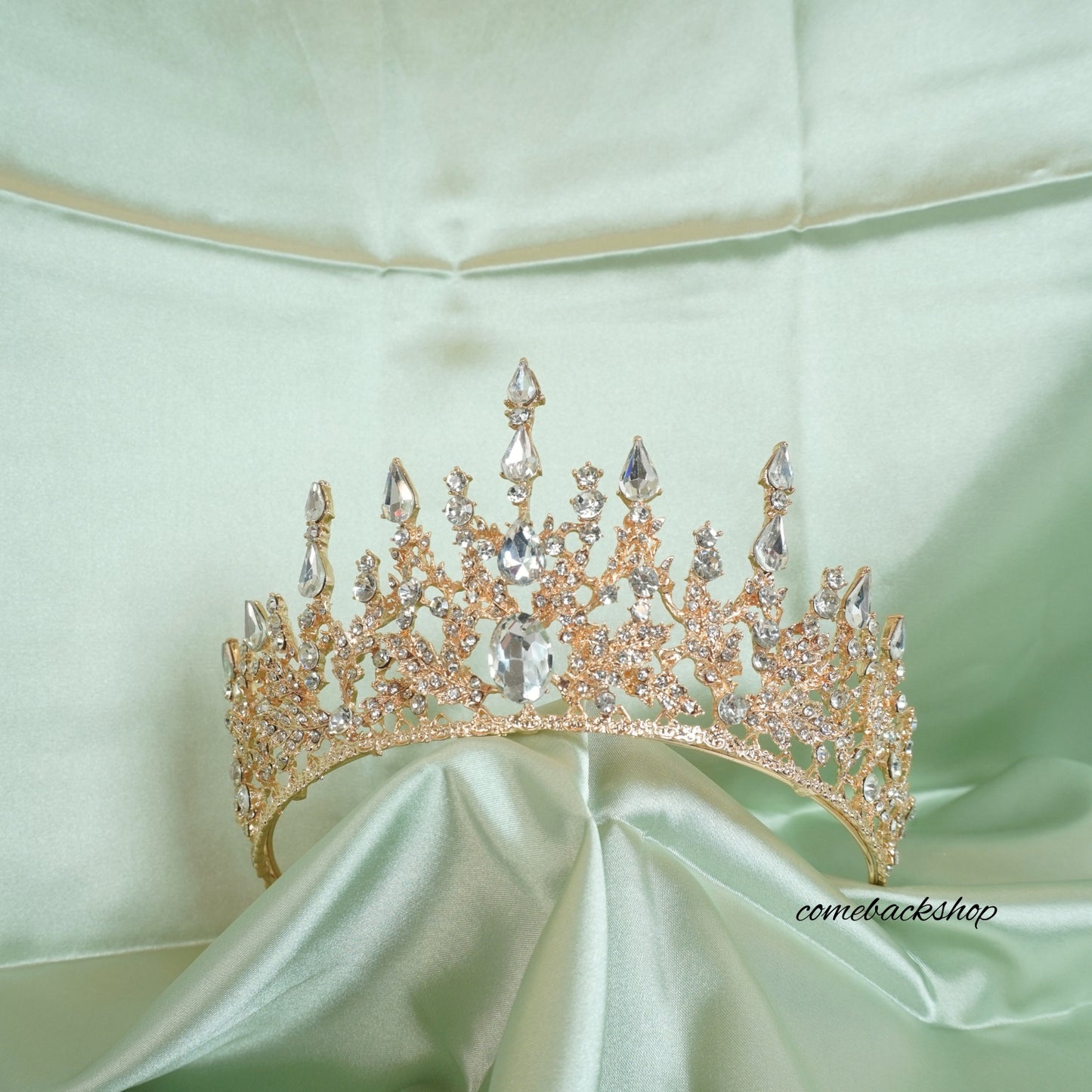 Gold Princess Tiara for Girls Crystal Hair Accessories for Wedding Prom Bridal Birthday Party Halloween Costume Christmas Gifts