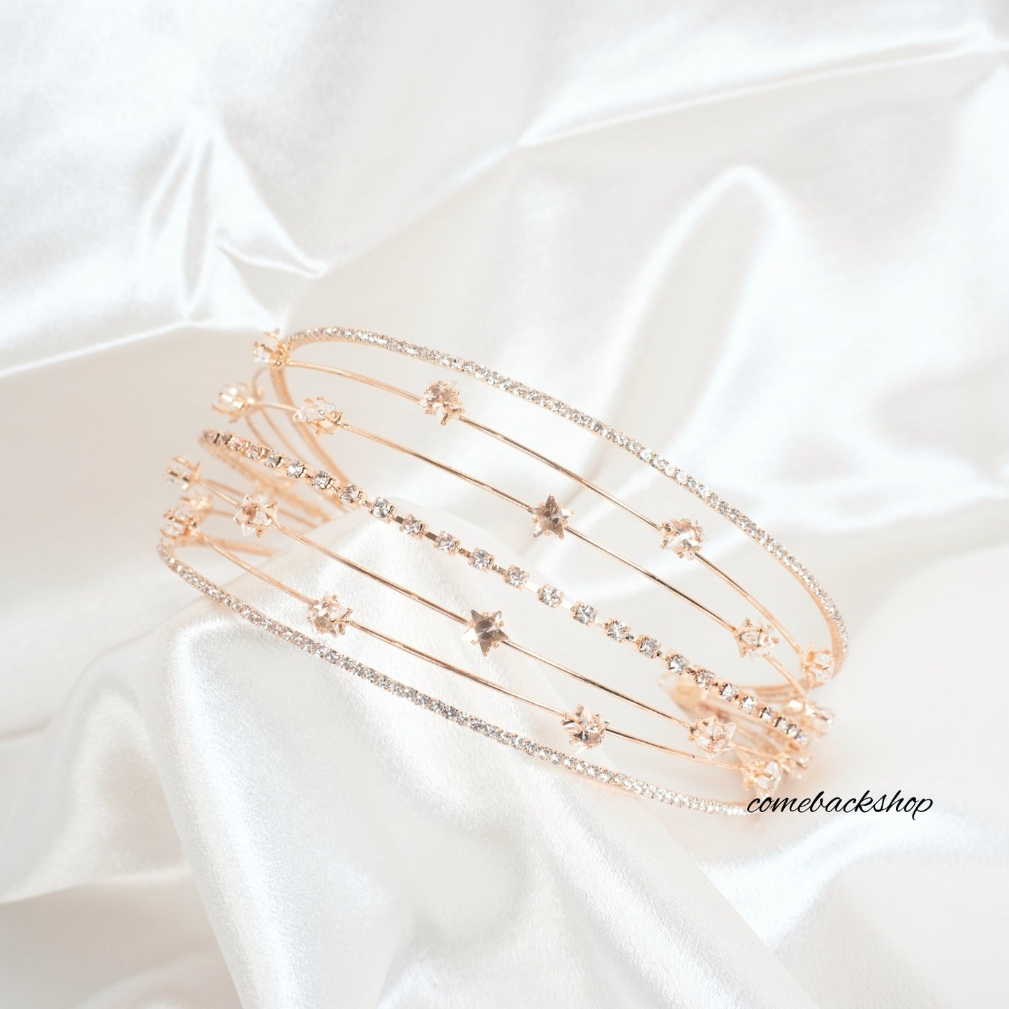 Gold Star Tiara Hair Clip Bridal Comb Handmade headband Wedding Accessories Women Headpiece Barrette Side Clips For Bridesmaid