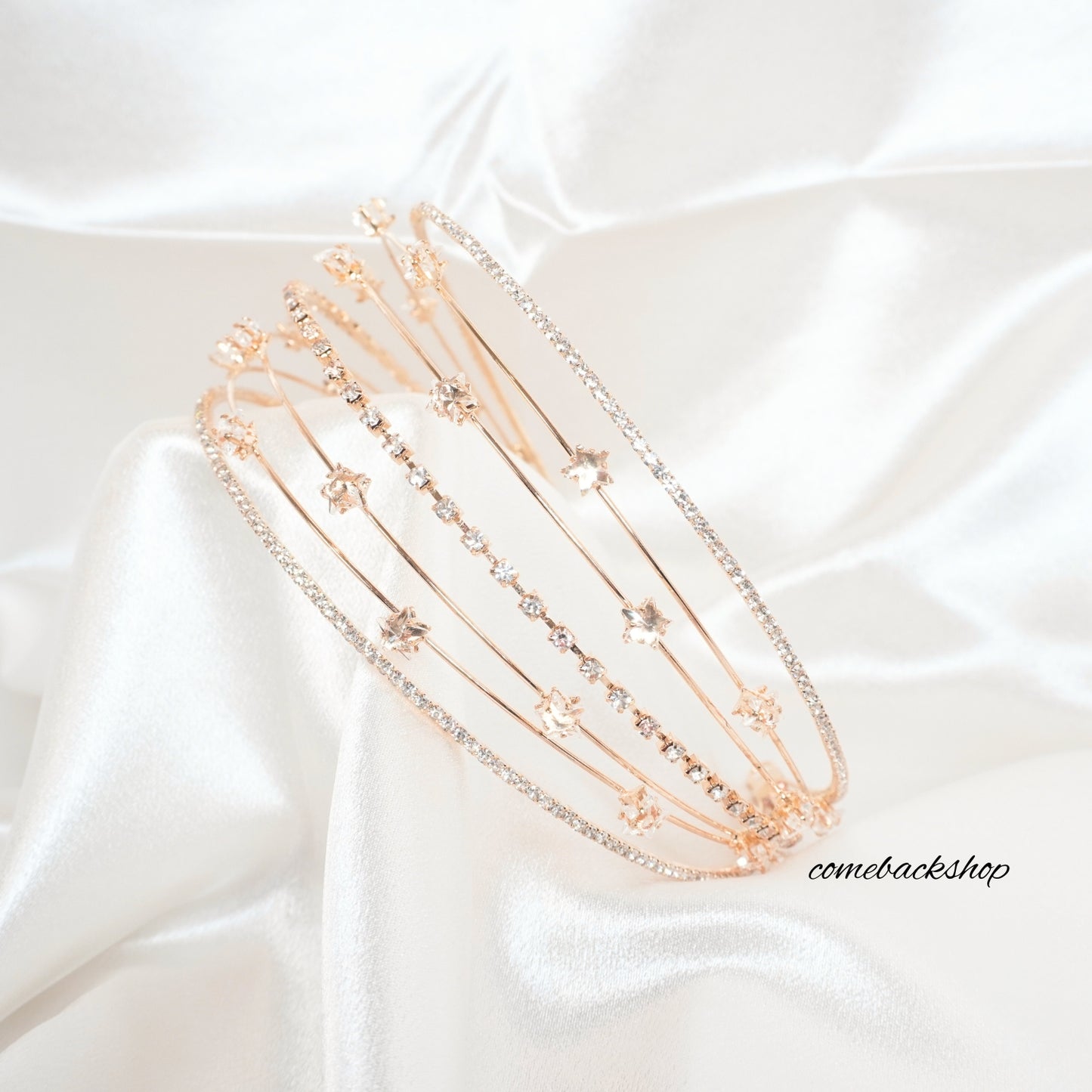 Gold Star Tiara Hair Clip Bridal Comb Handmade headband Wedding Accessories Women Headpiece Barrette Side Clips For Bridesmaid