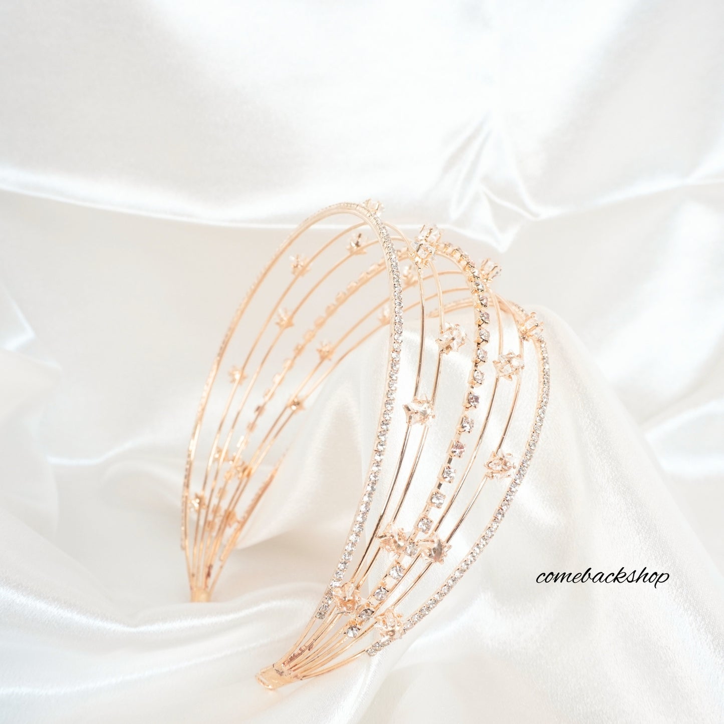 Gold Star Tiara Hair Clip Bridal Comb Handmade headband Wedding Accessories Women Headpiece Barrette Side Clips For Bridesmaid