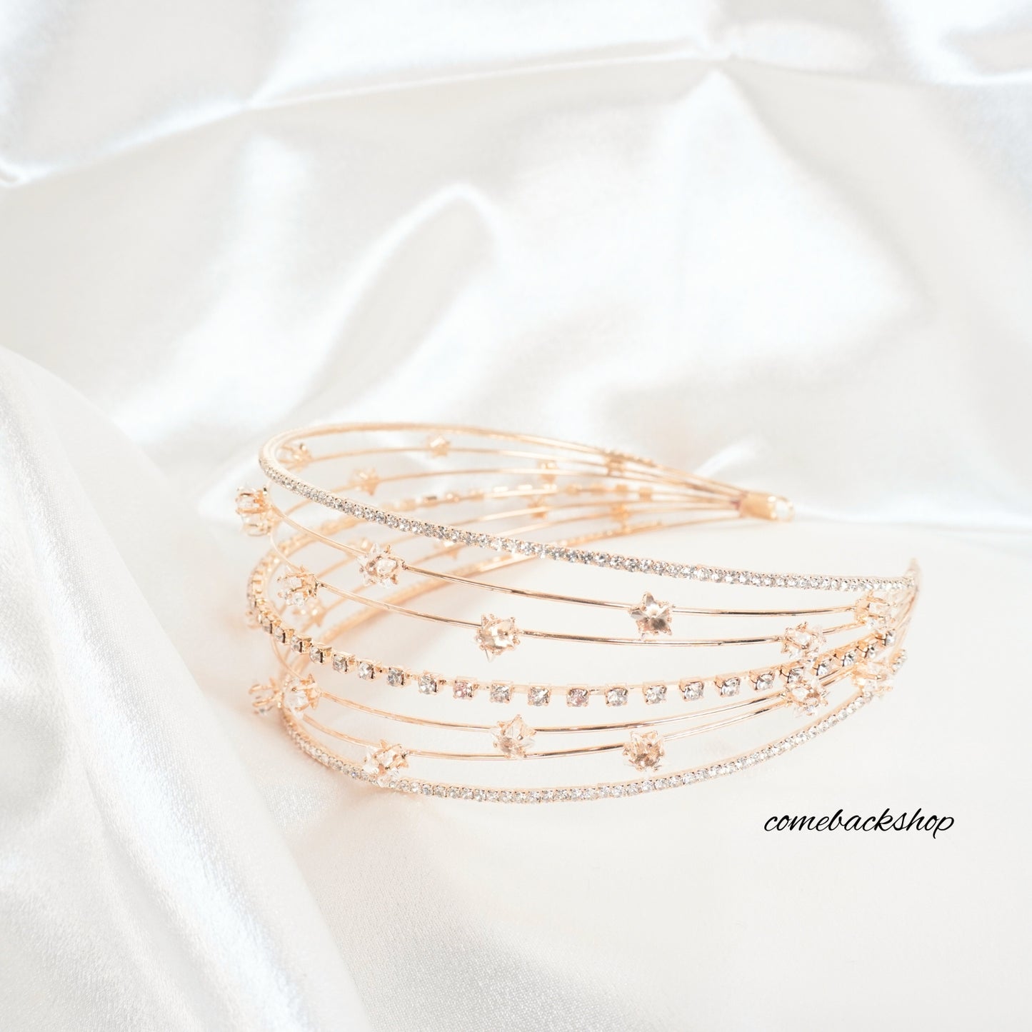 Gold Star Tiara Hair Clip Bridal Comb Handmade headband Wedding Accessories Women Headpiece Barrette Side Clips For Bridesmaid