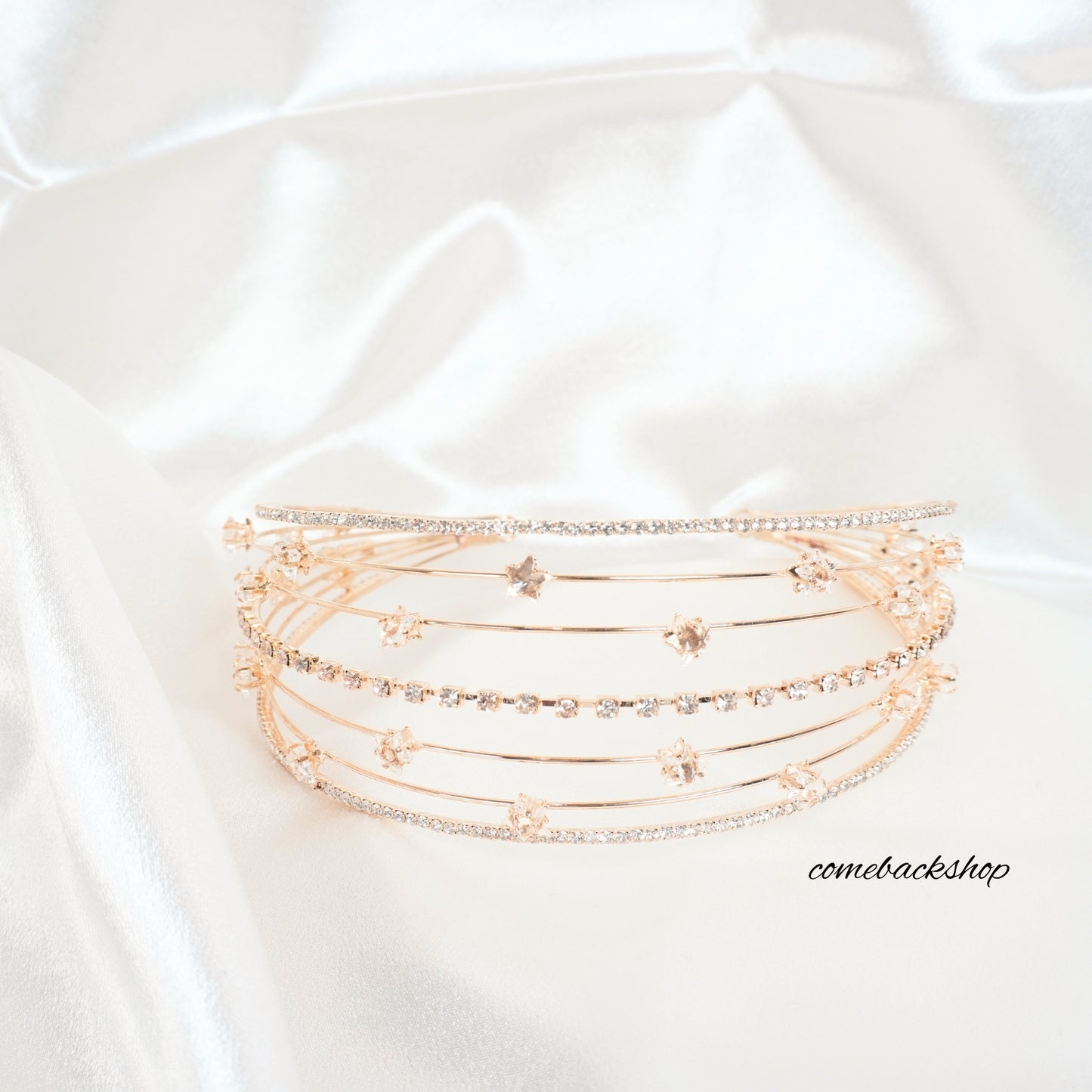 Gold Star Tiara Hair Clip Bridal Comb Handmade headband Wedding Accessories Women Headpiece Barrette Side Clips For Bridesmaid