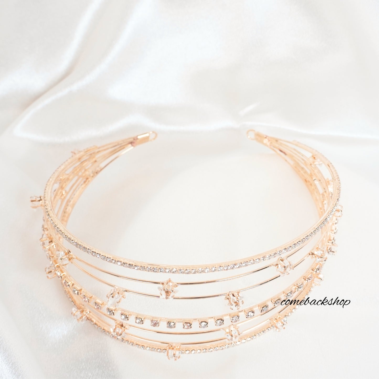 Gold Star Tiara Hair Clip Bridal Comb Handmade headband Wedding Accessories Women Headpiece Barrette Side Clips For Bridesmaid