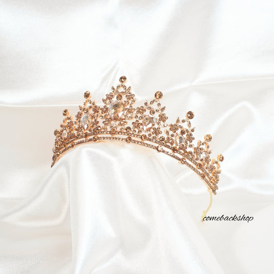 Gold Crystal Bridal Tiaras Crowns Pageant Prom Rhinestone Veil Tiara Headbands,Swarovski