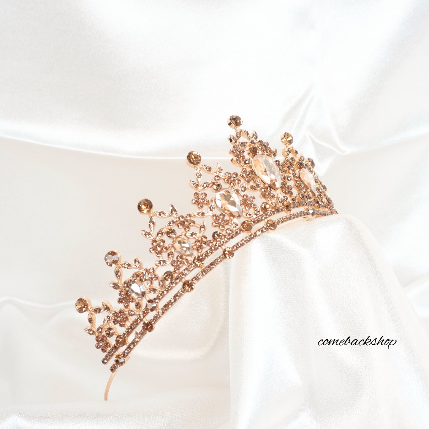 Gold Crystal Bridal Tiaras Crowns Pageant Prom Rhinestone Veil Tiara Headbands,Swarovski