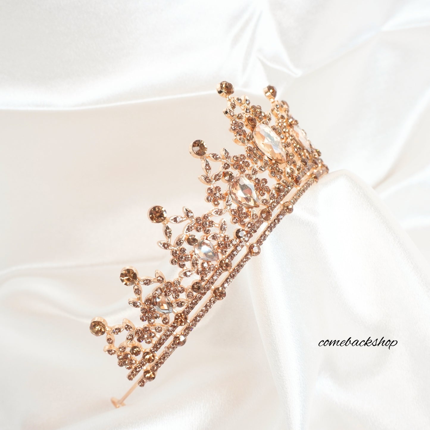 Gold Crystal Bridal Tiaras Crowns Pageant Prom Rhinestone Veil Tiara Headbands,Swarovski