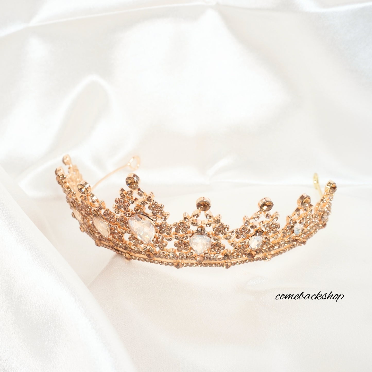 Gold Crystal Bridal Tiaras Crowns Pageant Prom Rhinestone Veil Tiara Headbands,Swarovski