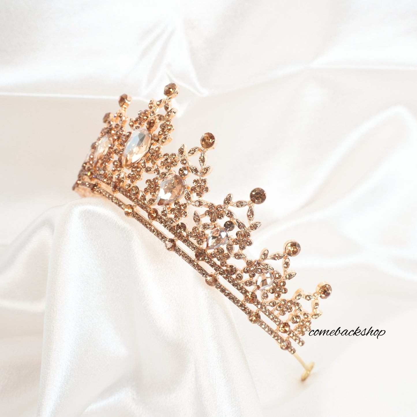 Gold Crystal Bridal Tiaras Crowns Pageant Prom Rhinestone Veil Tiara Headbands,Swarovski