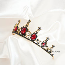 Load image into Gallery viewer, Baroque Vintage Rhinestone Tiara, Red Royal Crystal Tiaras for Women Gold Princess Crown Tiaras for Girls Bridal Hair Accessories for Wedding/Prom/Pageant/Birthday/Party/Photography