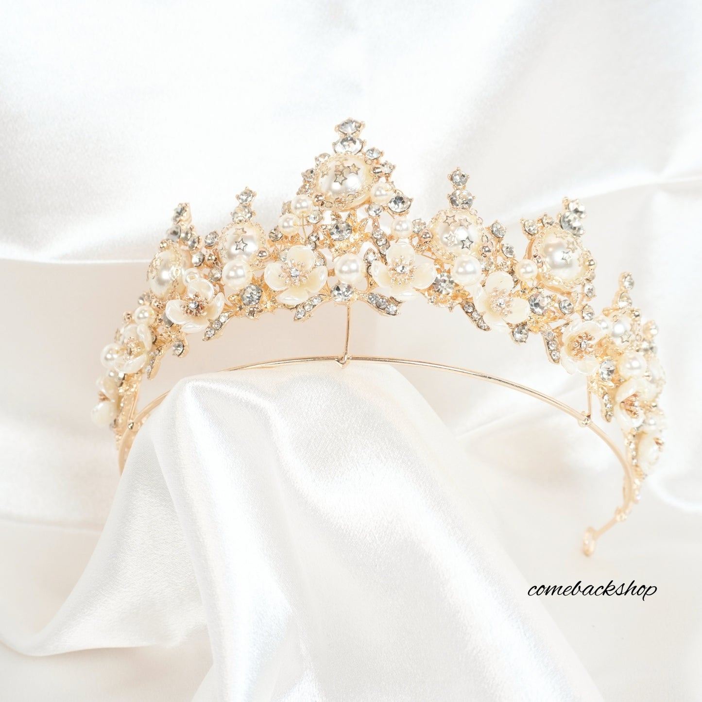 Gold Crystal Tiara Crown Headband Princess Elegant Crown for Women Girls Bridal Wedding Prom Birthday Party