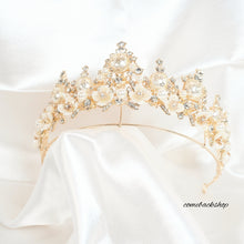 Load image into Gallery viewer, Gold Crystal Tiara Crown Headband Princess Elegant Crown for Women Girls Bridal Wedding Prom Birthday Party