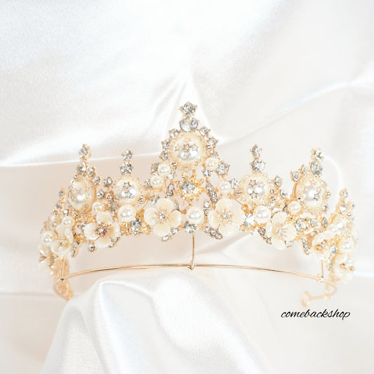 Gold Crystal Tiara Crown Headband Princess Elegant Crown for Women Girls Bridal Wedding Prom Birthday Party