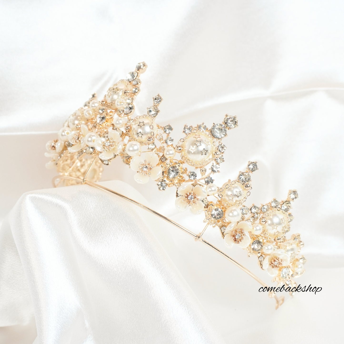 Gold Crystal Tiara Crown Headband Princess Elegant Crown for Women Girls Bridal Wedding Prom Birthday Party